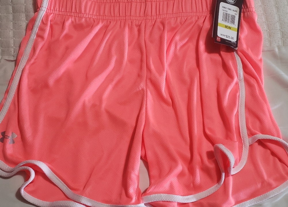 NWT Under Armour Heat Gear Running Shorts - Coral
